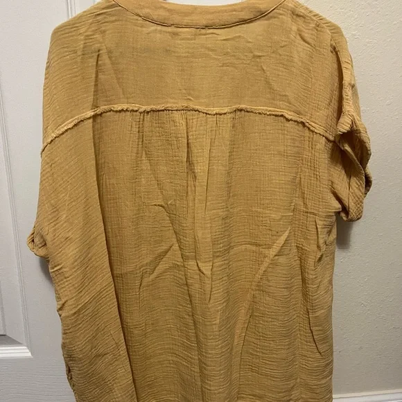Entro Yellow V Neck Tunic Blouse - Picture 2 of 3